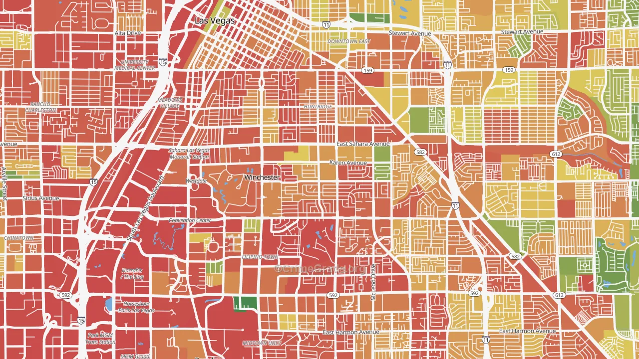 Winchester, NV Map of Burglary Rates