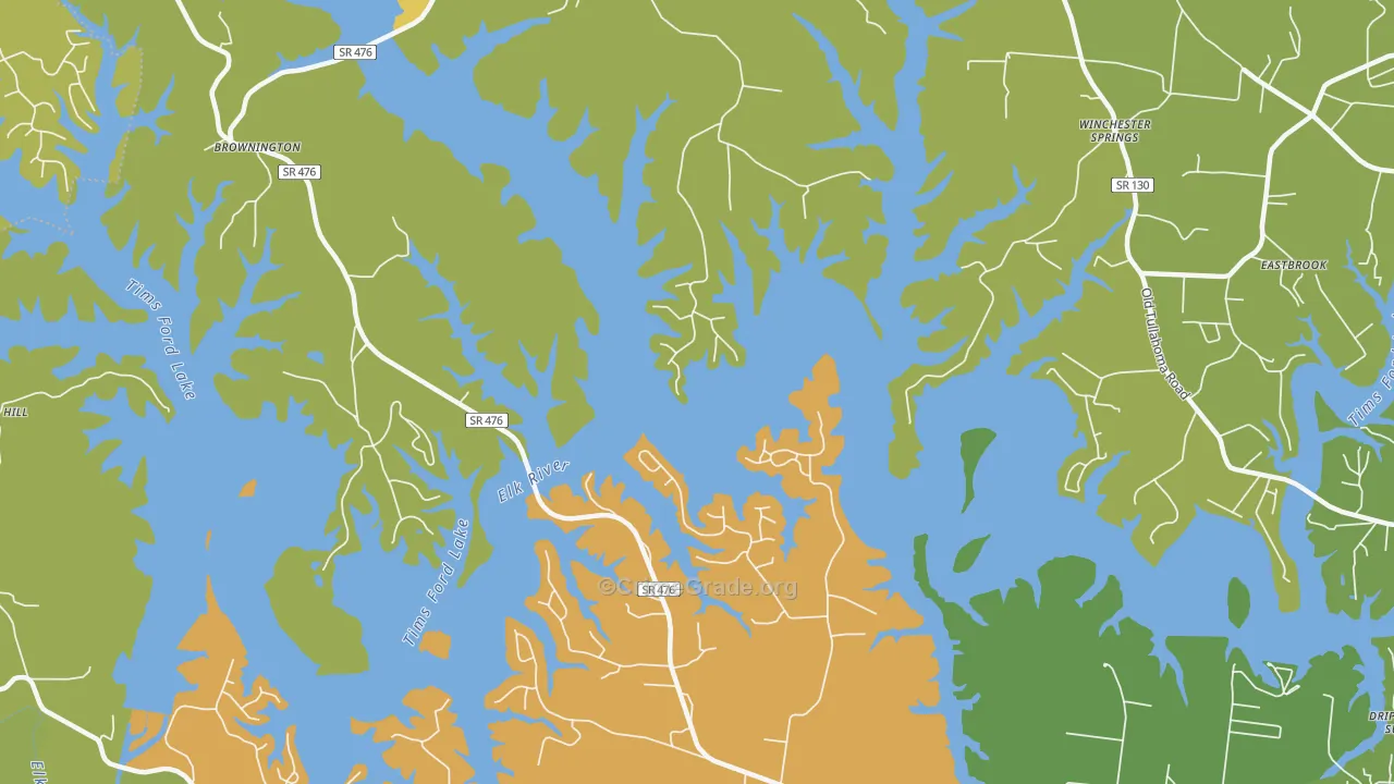 Winchester Springs, TN Map of Burglary Rates
