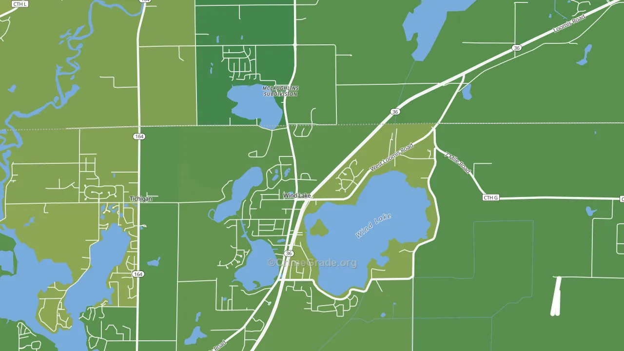 Wind Lake, WI Map of Burglary Rates