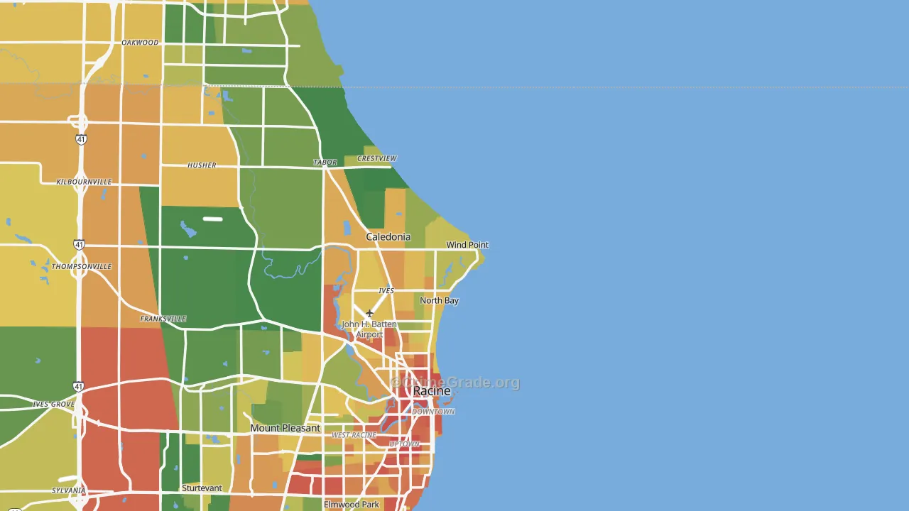 Wind Point, WI Map of Burglary Rates