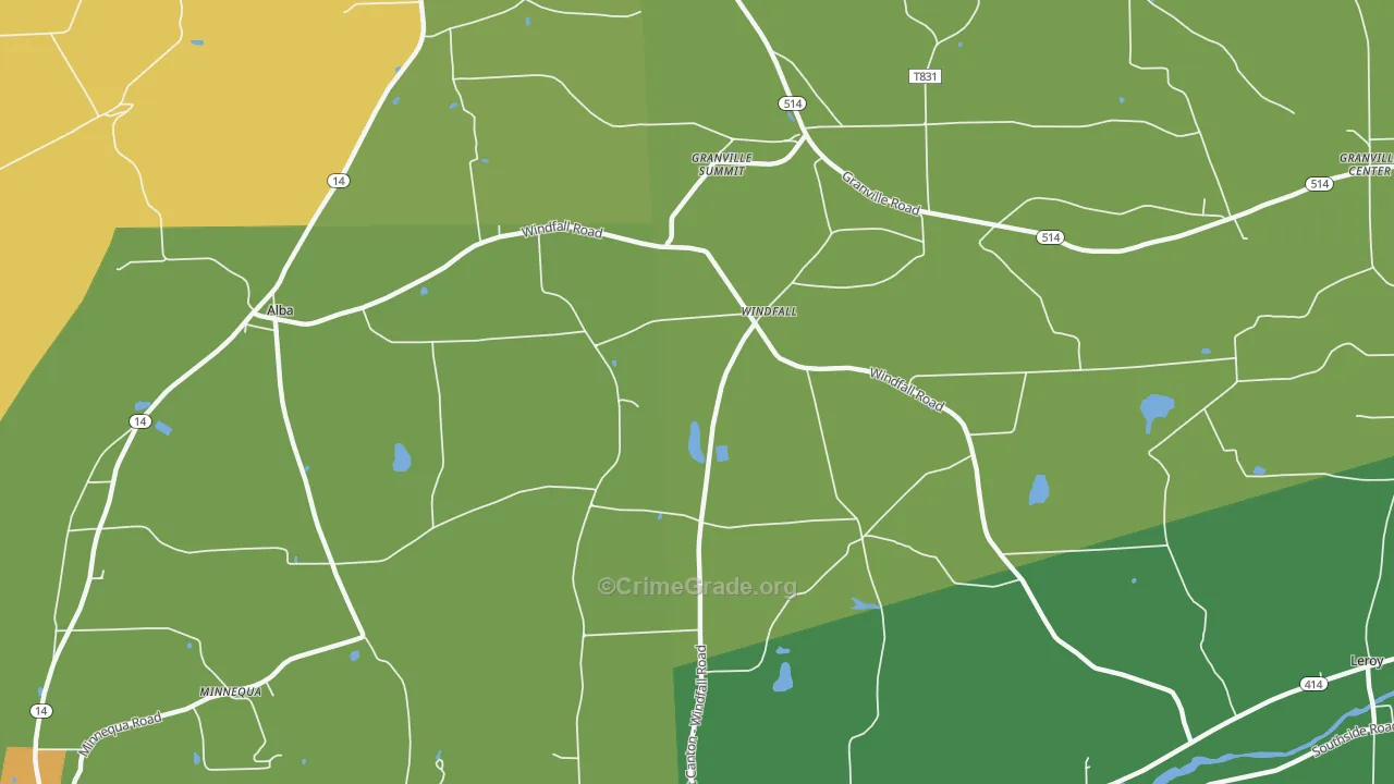Windfall, PA Map of Burglary Rates
