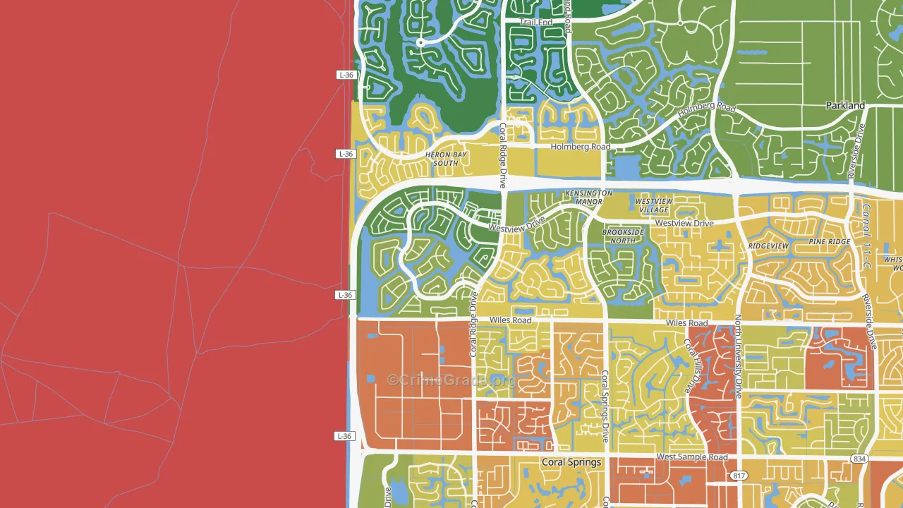 Windham, Coral Springs, FL Map of Burglary Rates