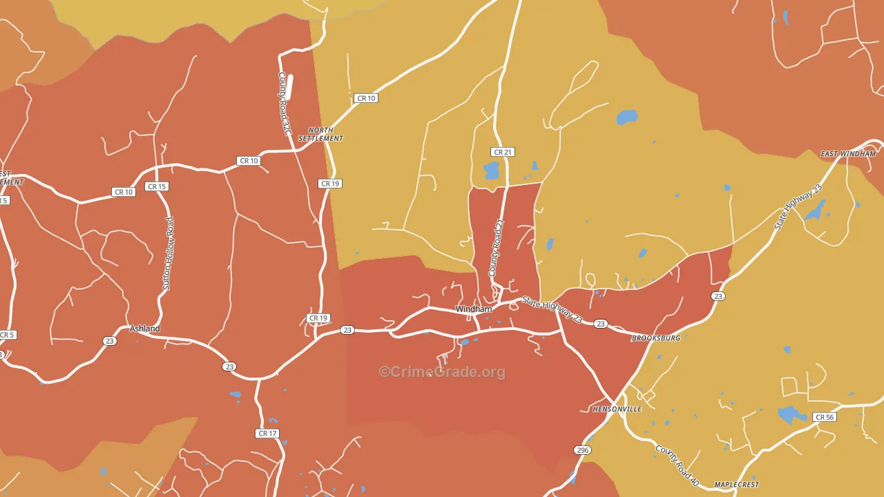 Windham, NY Map of Burglary Rates