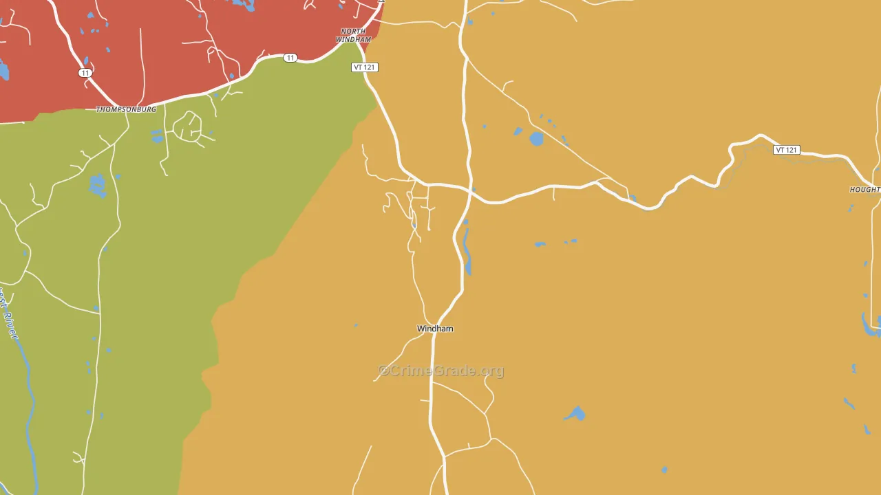 Windham, VT Map of Burglary Rates