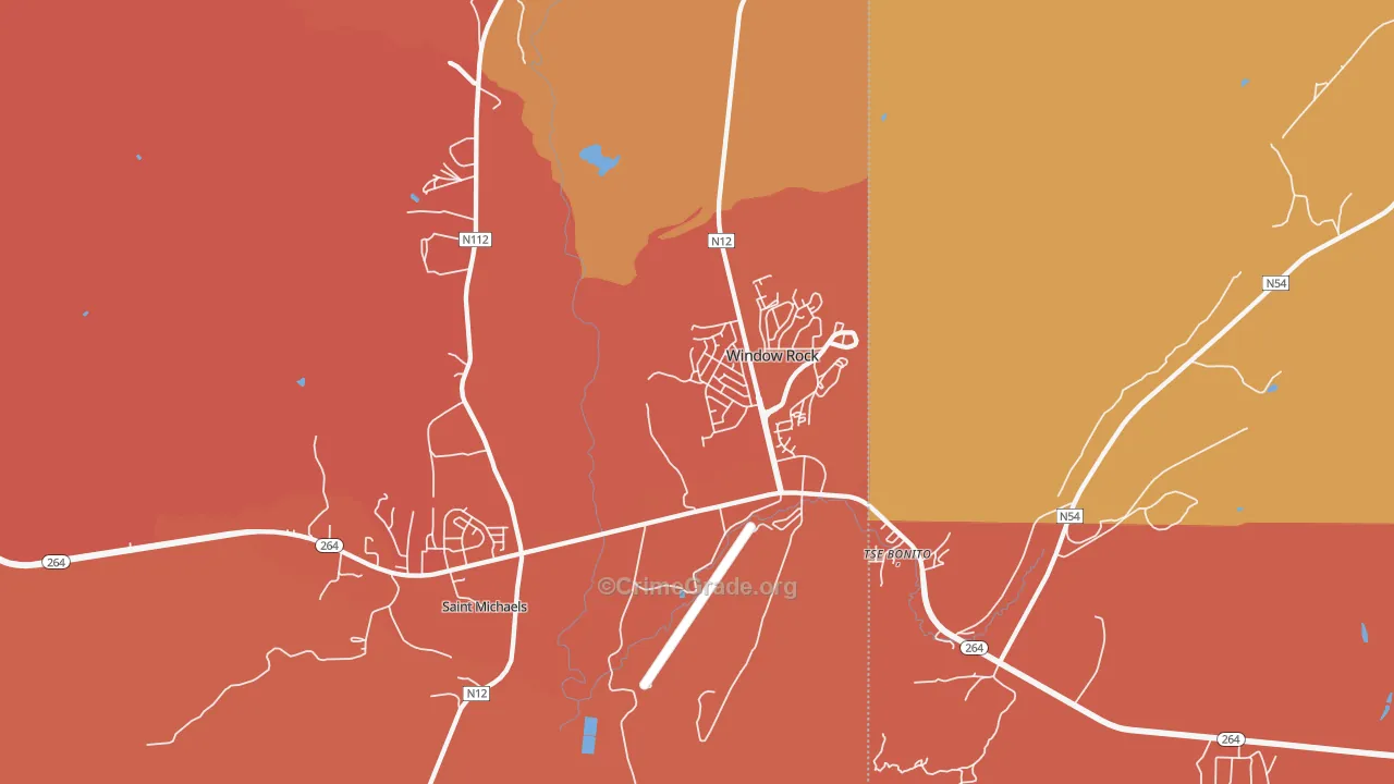 Window Rock, AZ Map of Burglary Rates