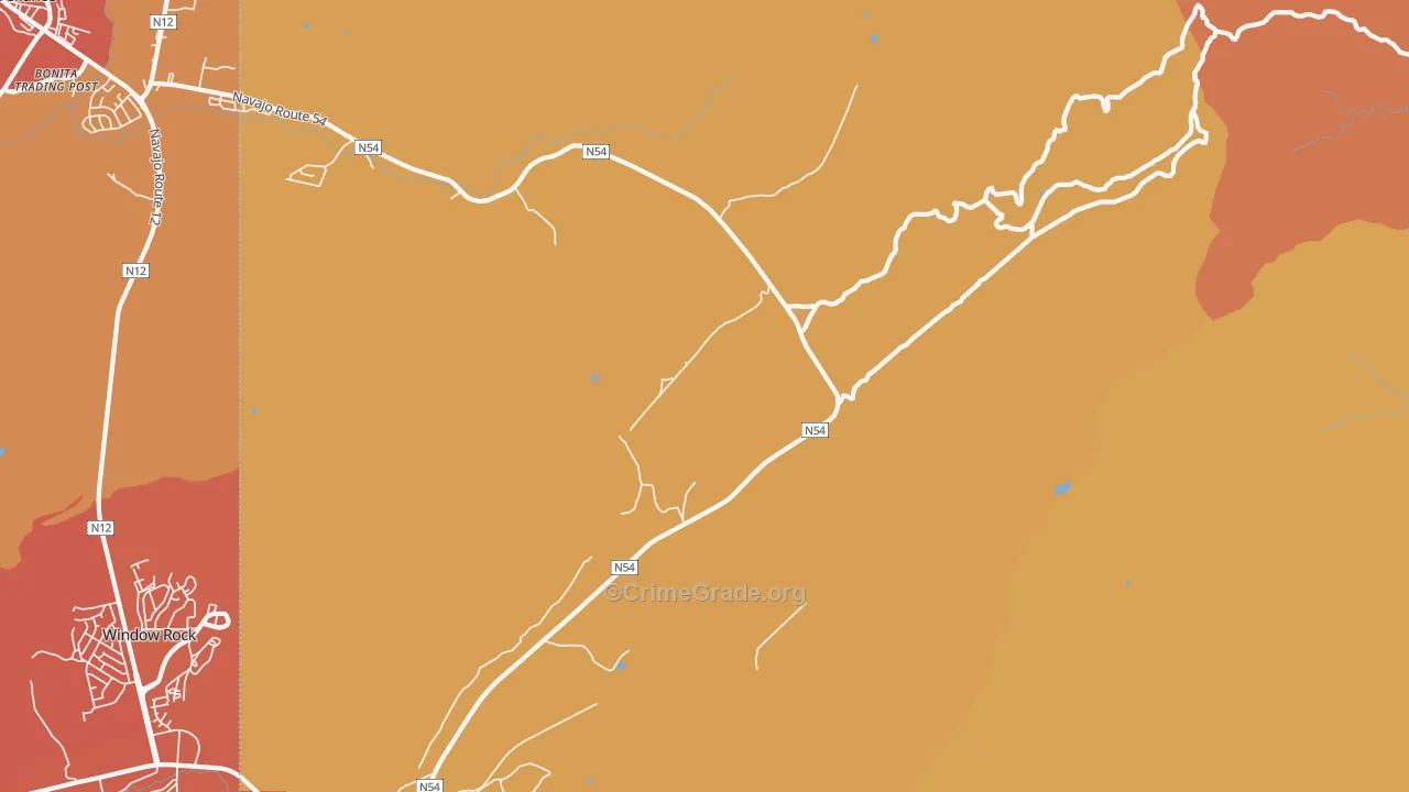 Window Rock, NM Map of Burglary Rates