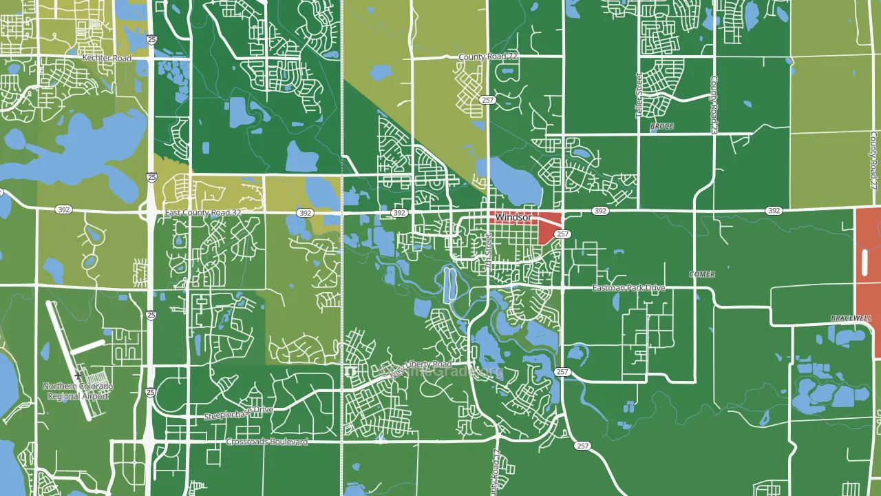 Windsor, CO Map of Burglary Rates