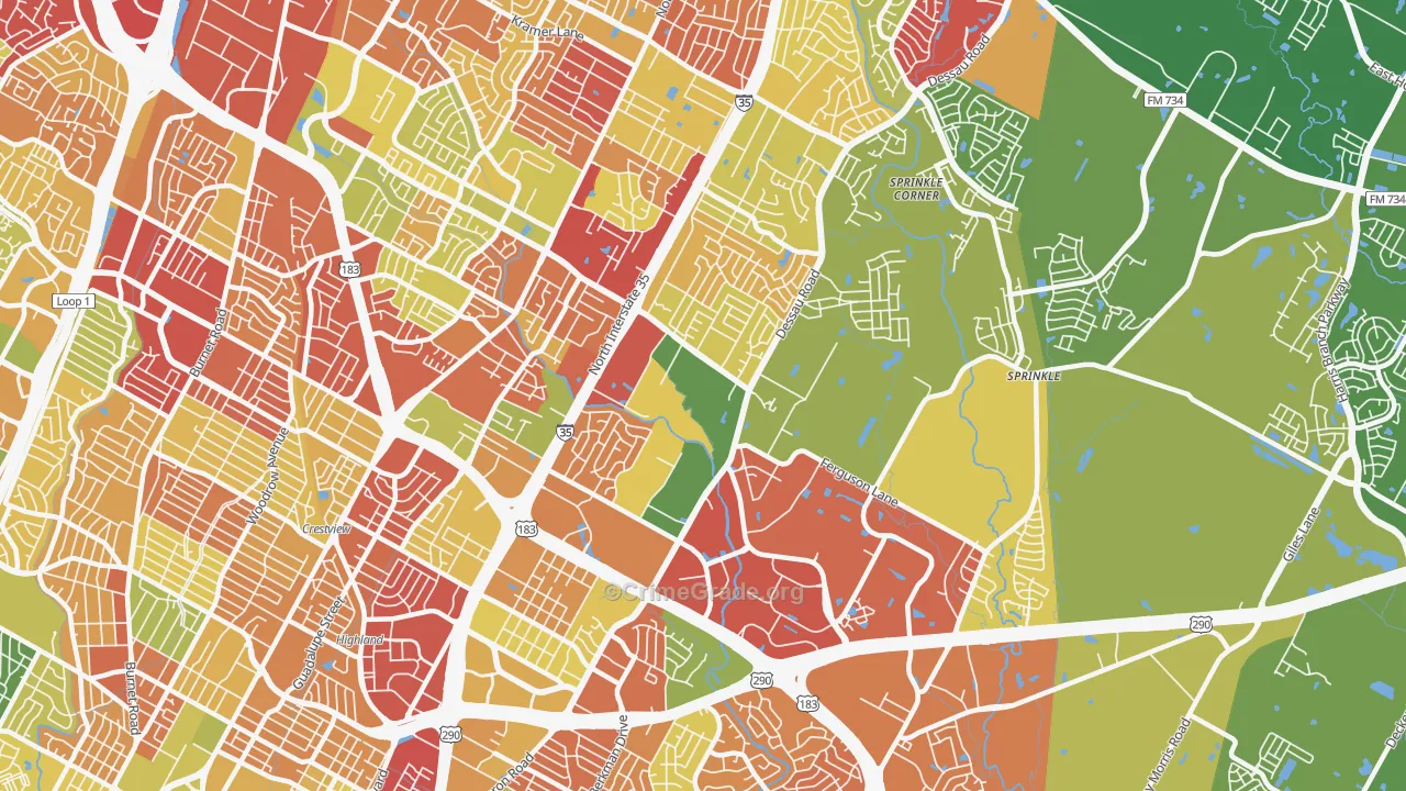 Windsor Hills, Austin, TX Map of Burglary Rates