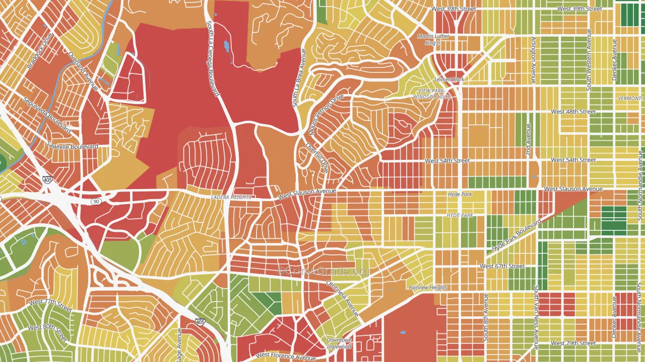 Windsor Hills, View Park-Windsor Hills, CA Map of Burglary Rates