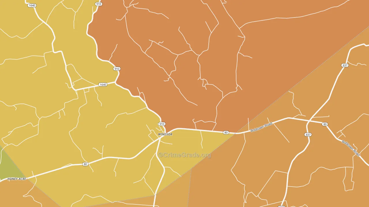 Windsor, KY Map of Burglary Rates
