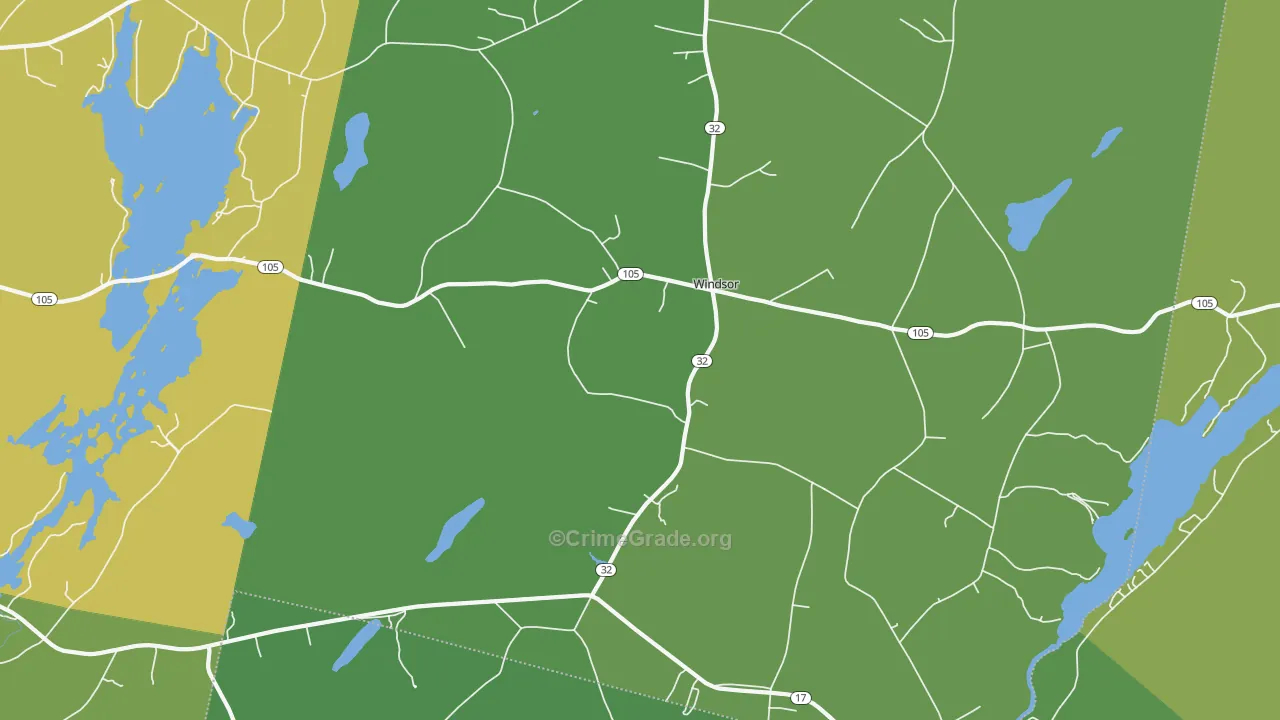 Windsor, ME Map of Burglary Rates