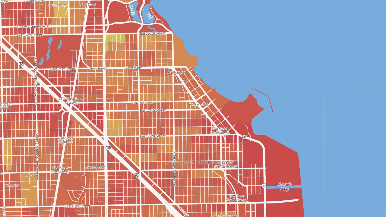 Windsor Park, Chicago, IL Map of Burglary Rates