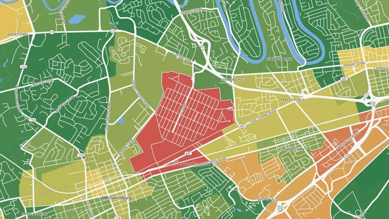 Windsor Park, PA Map of Burglary Rates