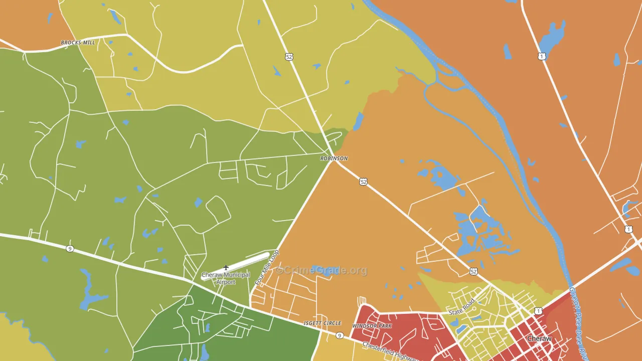 Windsor Park, SC Map of Burglary Rates