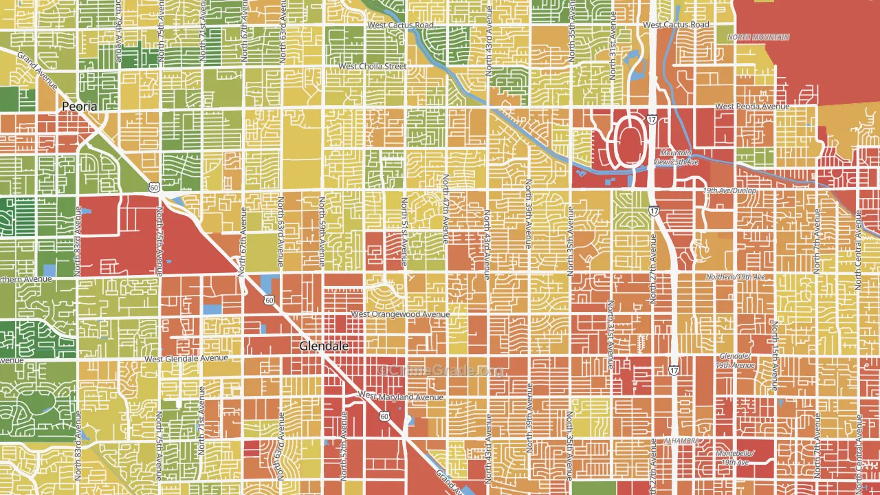 Windsor Square, Glendale, AZ Map of Burglary Rates