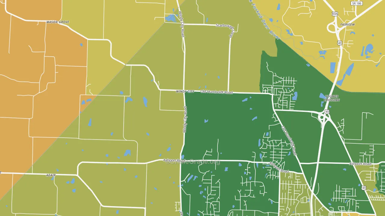 Windy City, TN Map of Burglary Rates