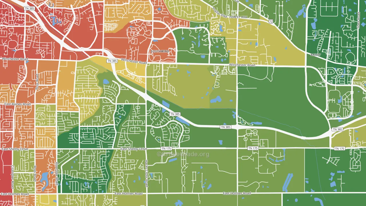 Windyke-Southwind, Memphis, TN Map of Burglary Rates