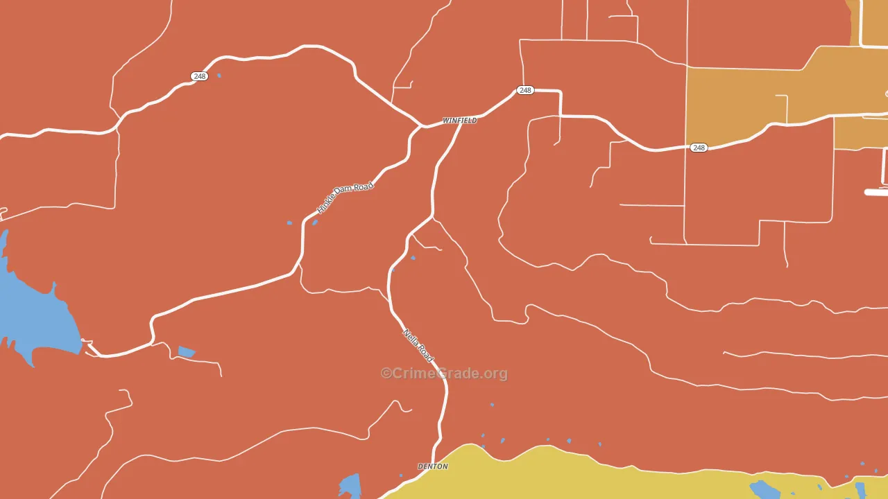 Winfield, AR Map of Burglary Rates