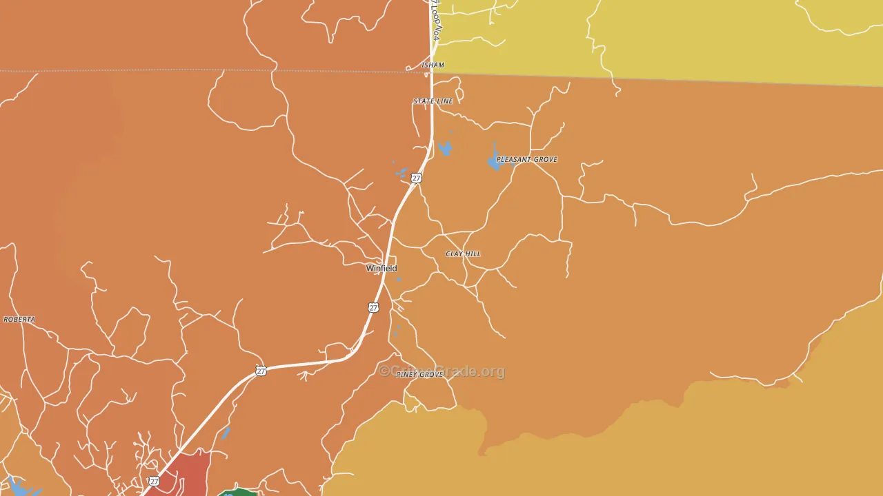 Winfield, TN Map of Burglary Rates