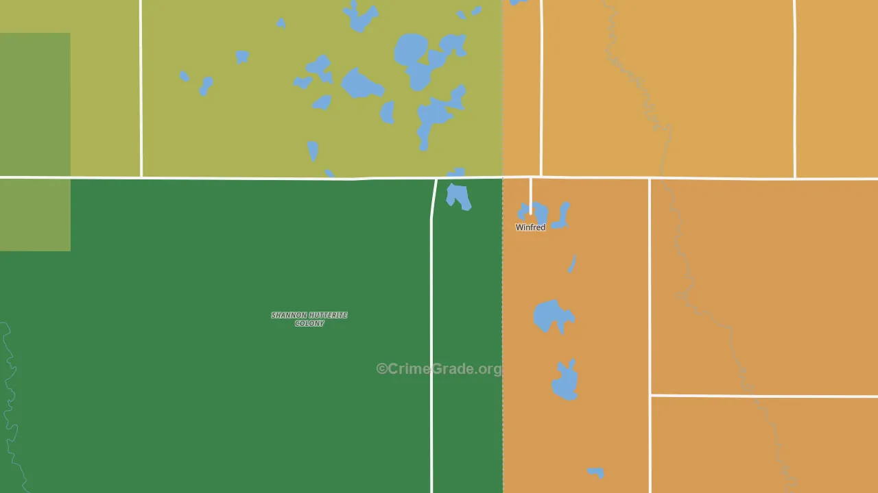 Winfred, SD Map of Burglary Rates