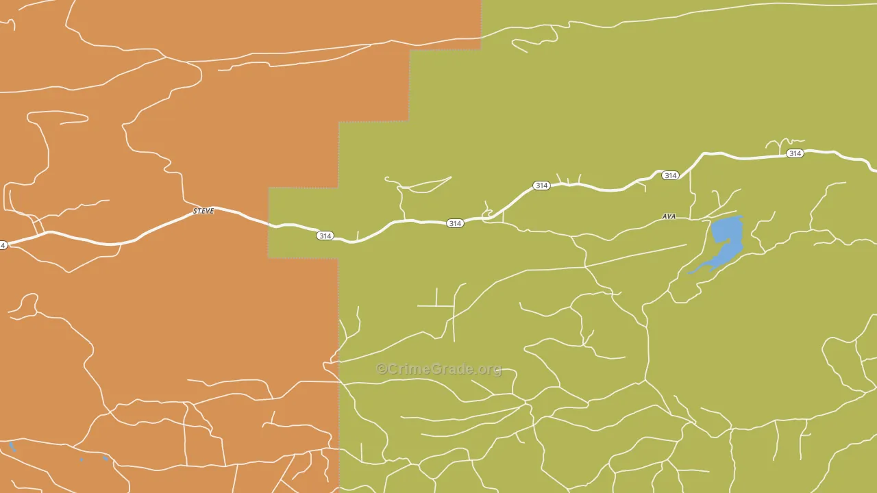 Wing, AR Map of Burglary Rates