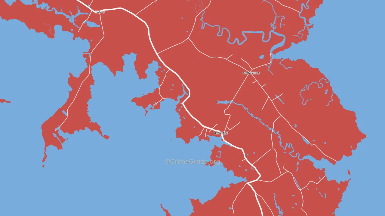 Wingate, MD Map of Burglary Rates