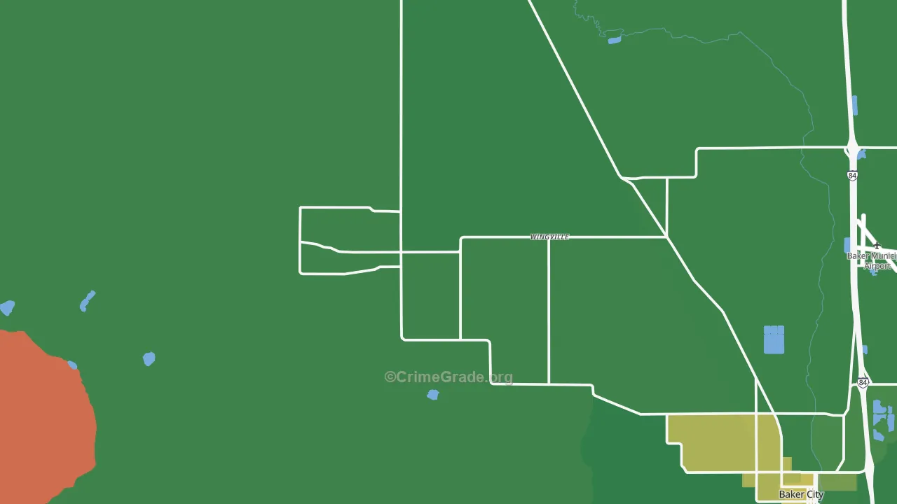 Wingville, OR Map of Burglary Rates