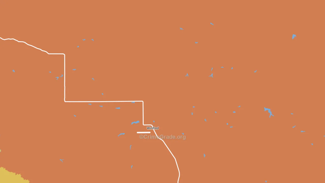 Winifred, MT Map of Burglary Rates