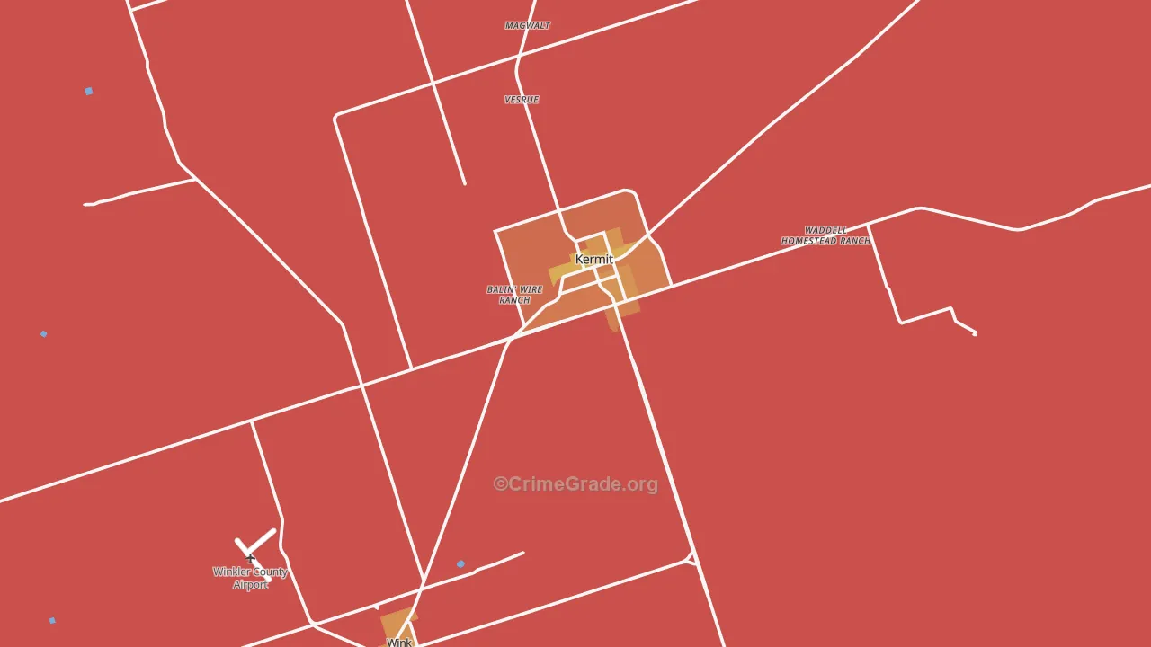 Winkler County, TX Map of Burglary Rates