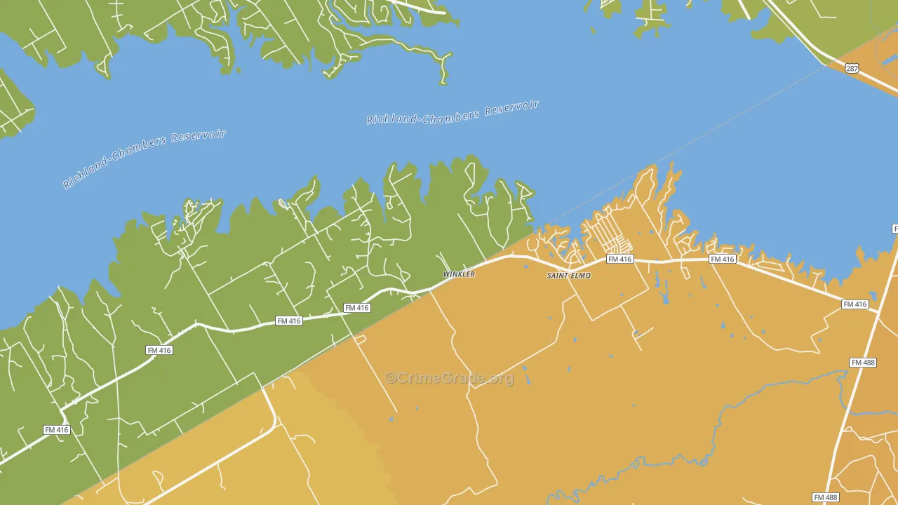 Winkler, TX Map of Burglary Rates