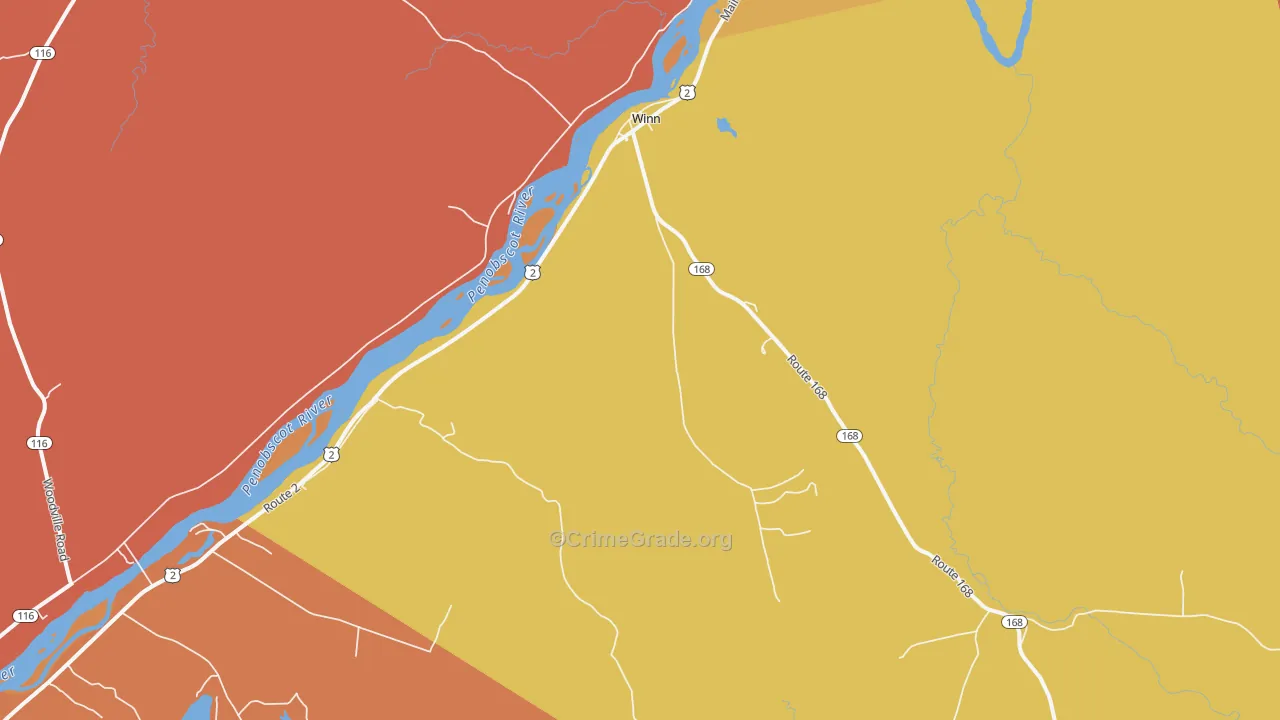 Winn, ME Map of Burglary Rates