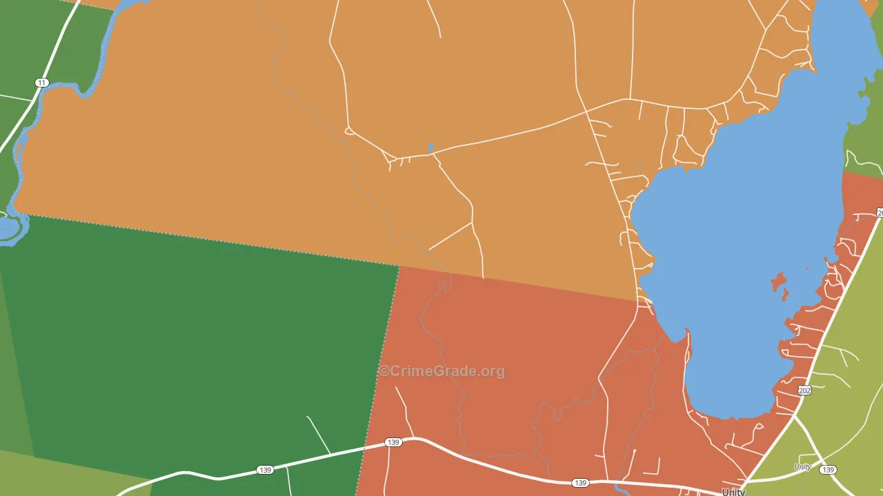 Winnecook, ME Map of Burglary Rates