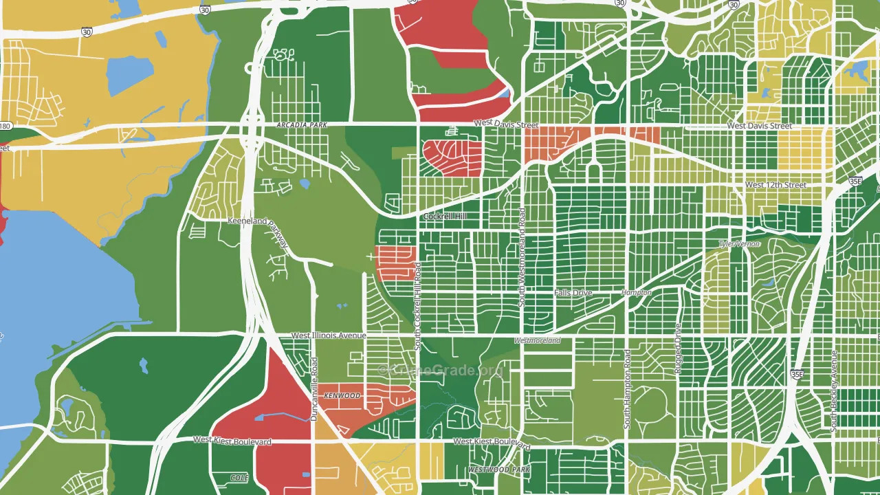Winnetka Heights, Dallas, TX Map of Burglary Rates