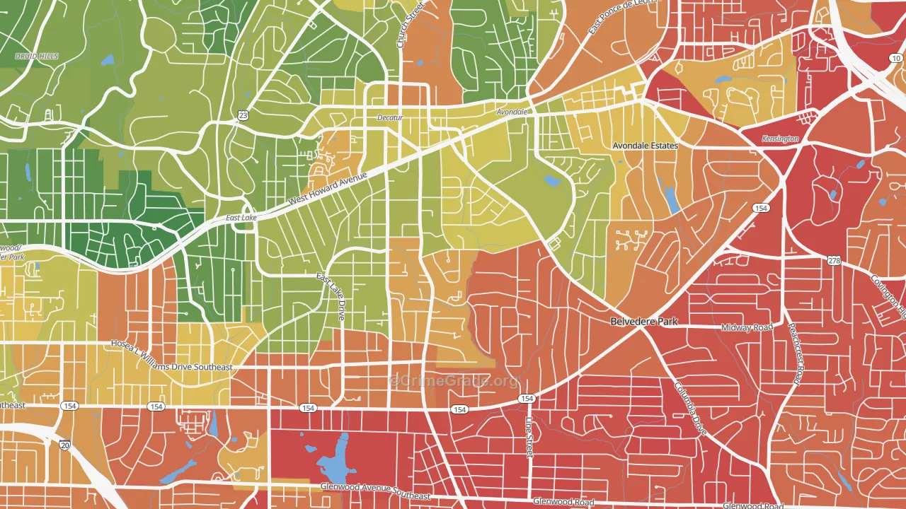 Winnona Park, Decatur, GA Map of Burglary Rates