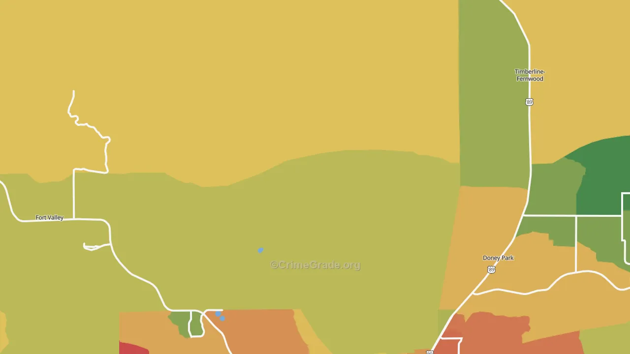 Winona, AZ Map of Burglary Rates