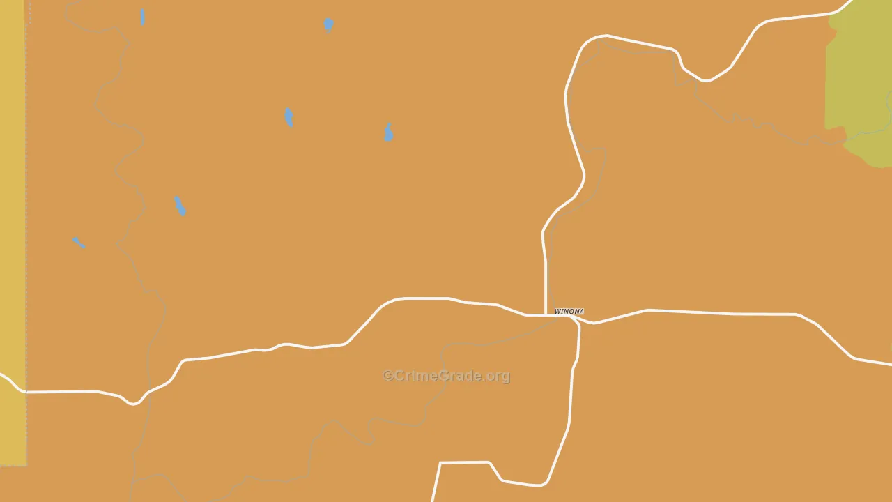Winona, WA Map of Burglary Rates
