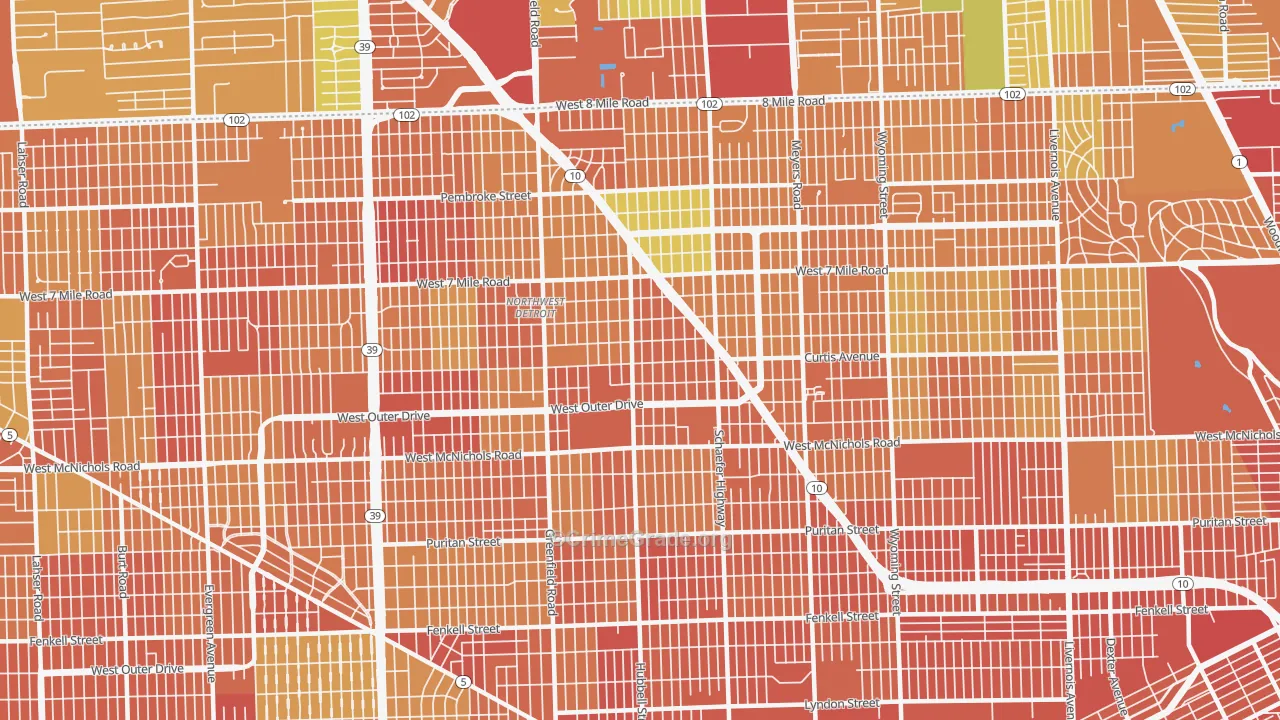 Winship, Detroit, MI Map of Burglary Rates