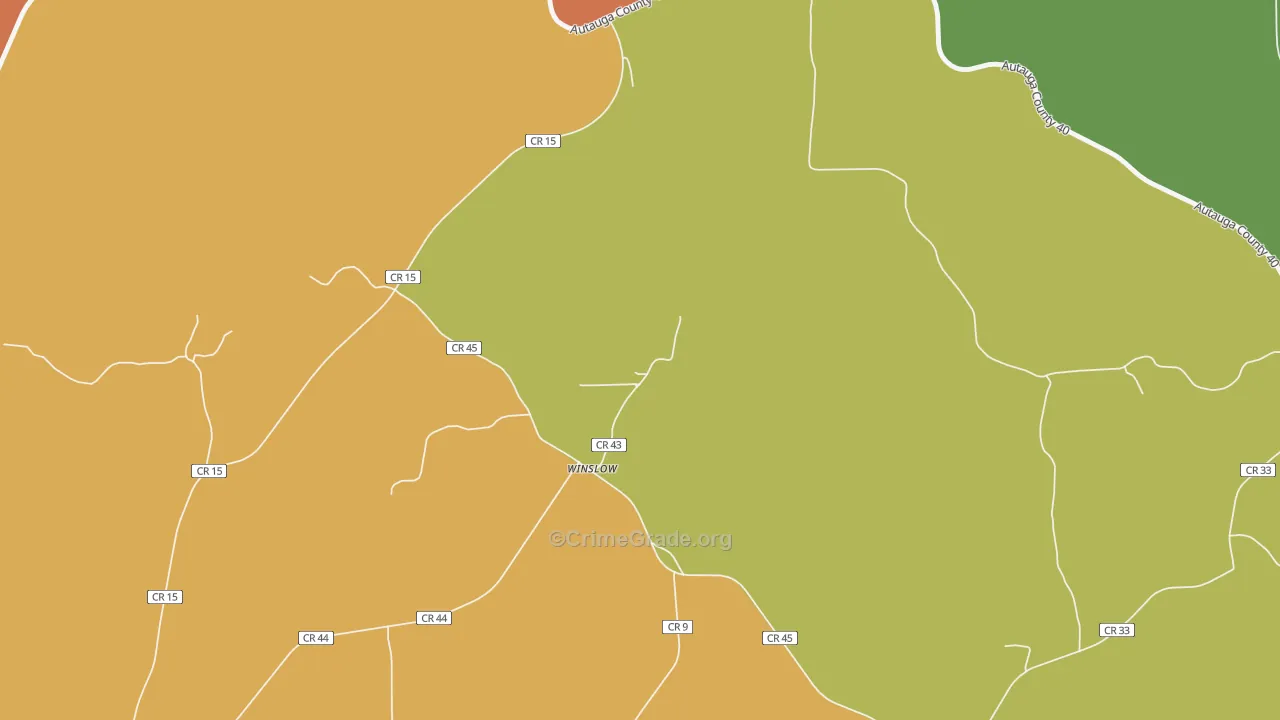 Winslow, AL Map of Burglary Rates