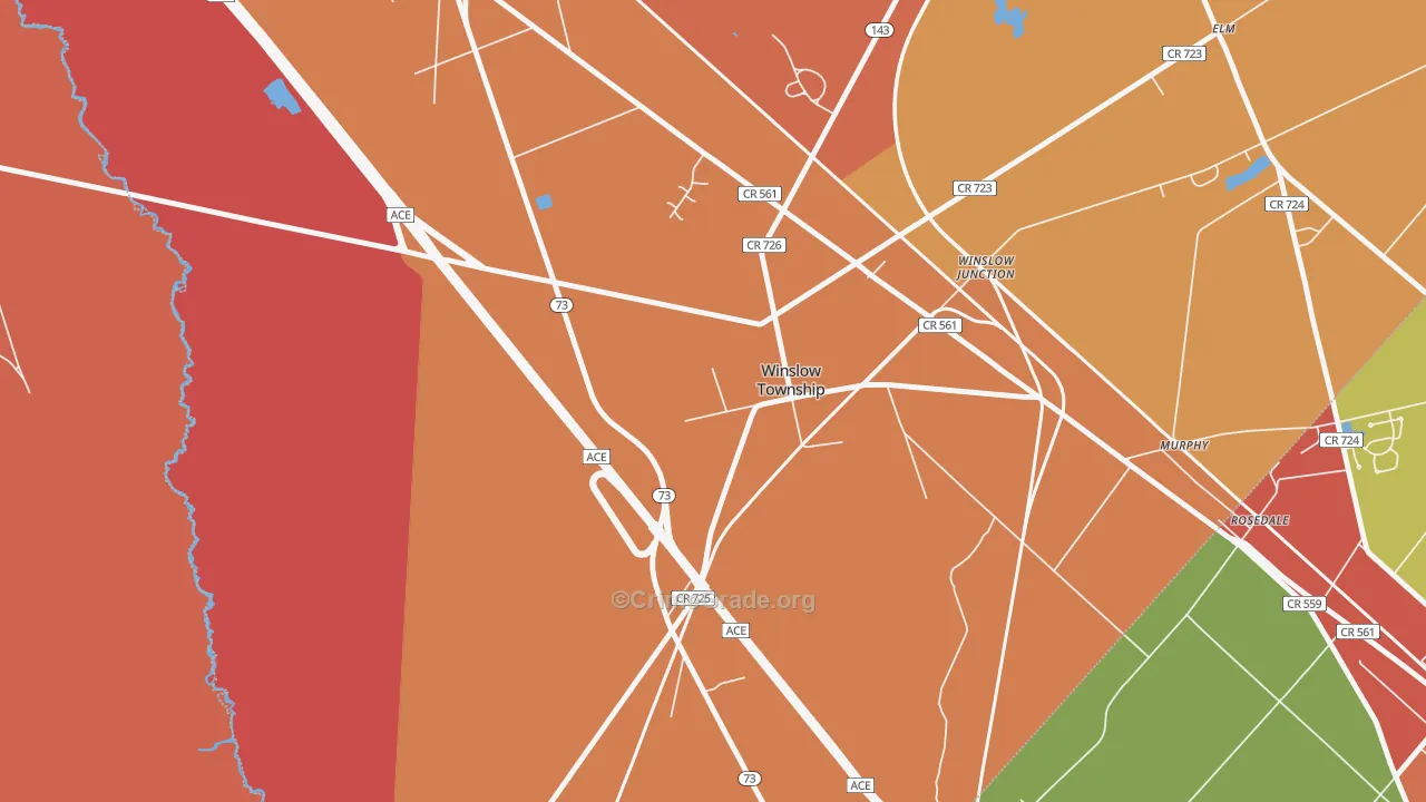 Winslow, NJ Map of Burglary Rates