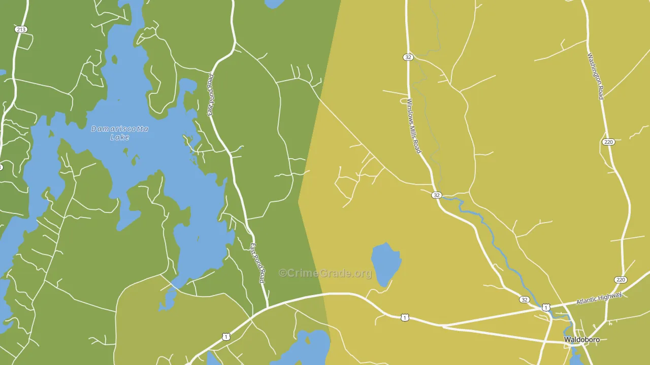 Winslows Mills, ME Map of Burglary Rates