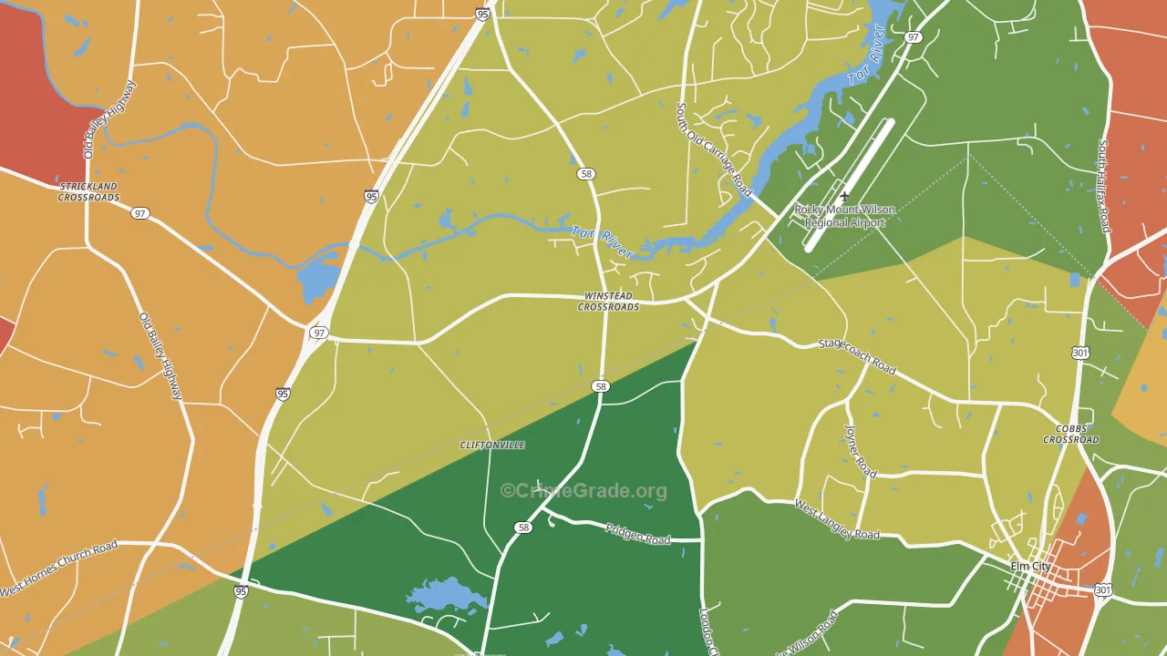 Winstead Crossroads, NC Map of Burglary Rates