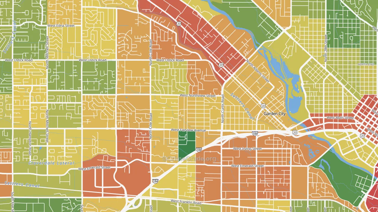 Winstead Park, Boise, ID Map of Burglary Rates