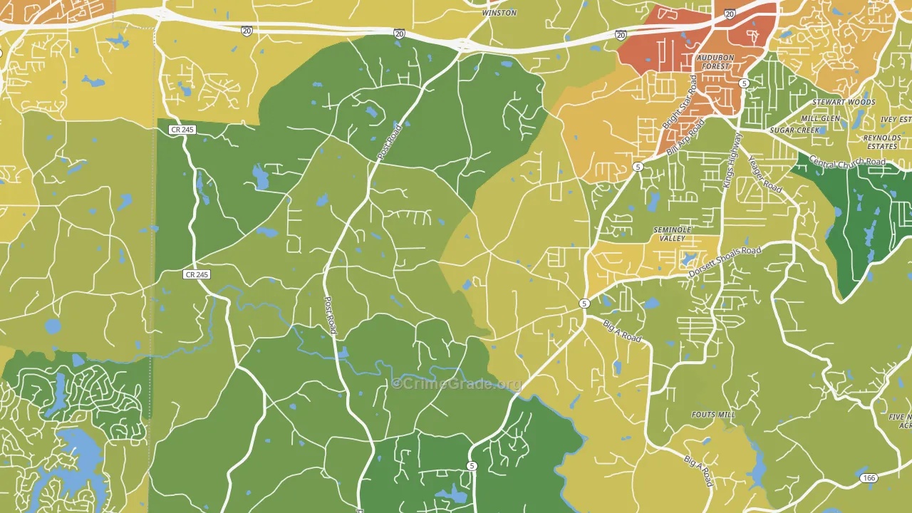 Winston, GA Map of Burglary Rates