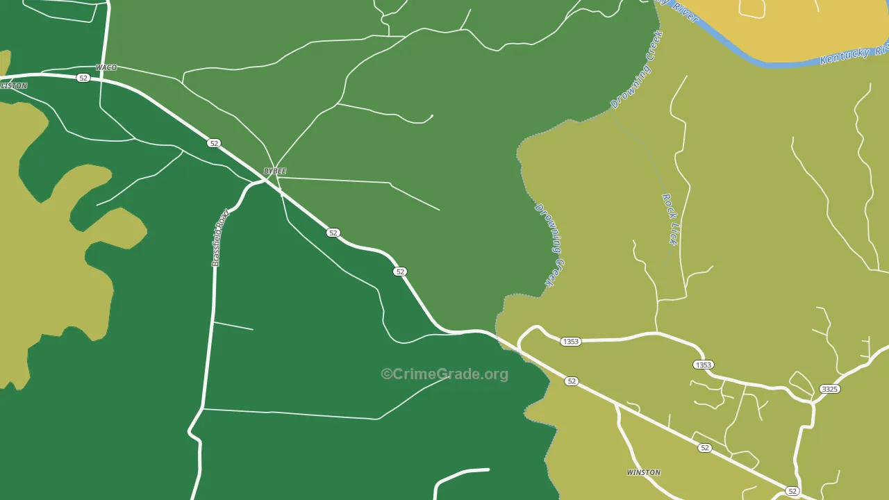Winston, KY Map of Burglary Rates