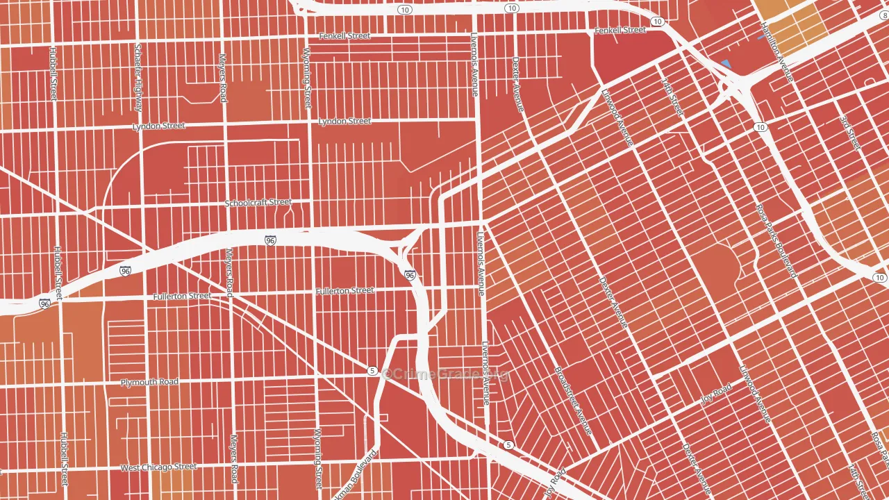 Winter Halter, Detroit, MI Map of Burglary Rates