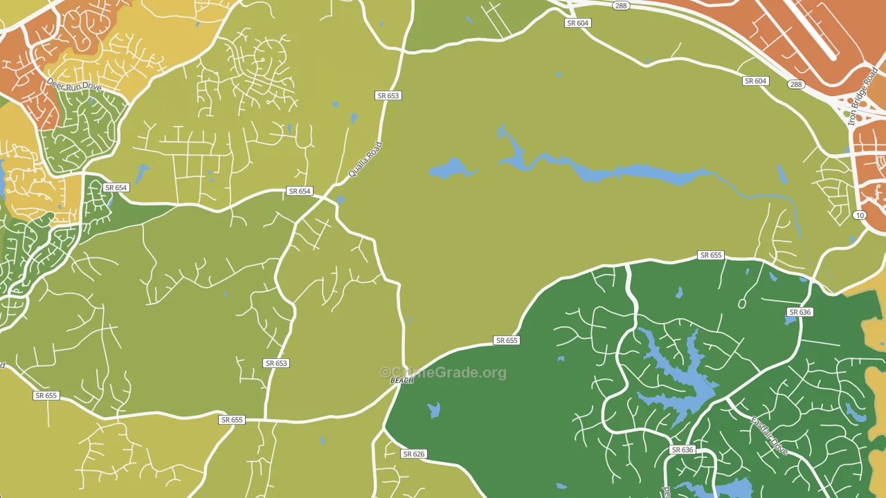 Winterpock, VA Map of Burglary Rates