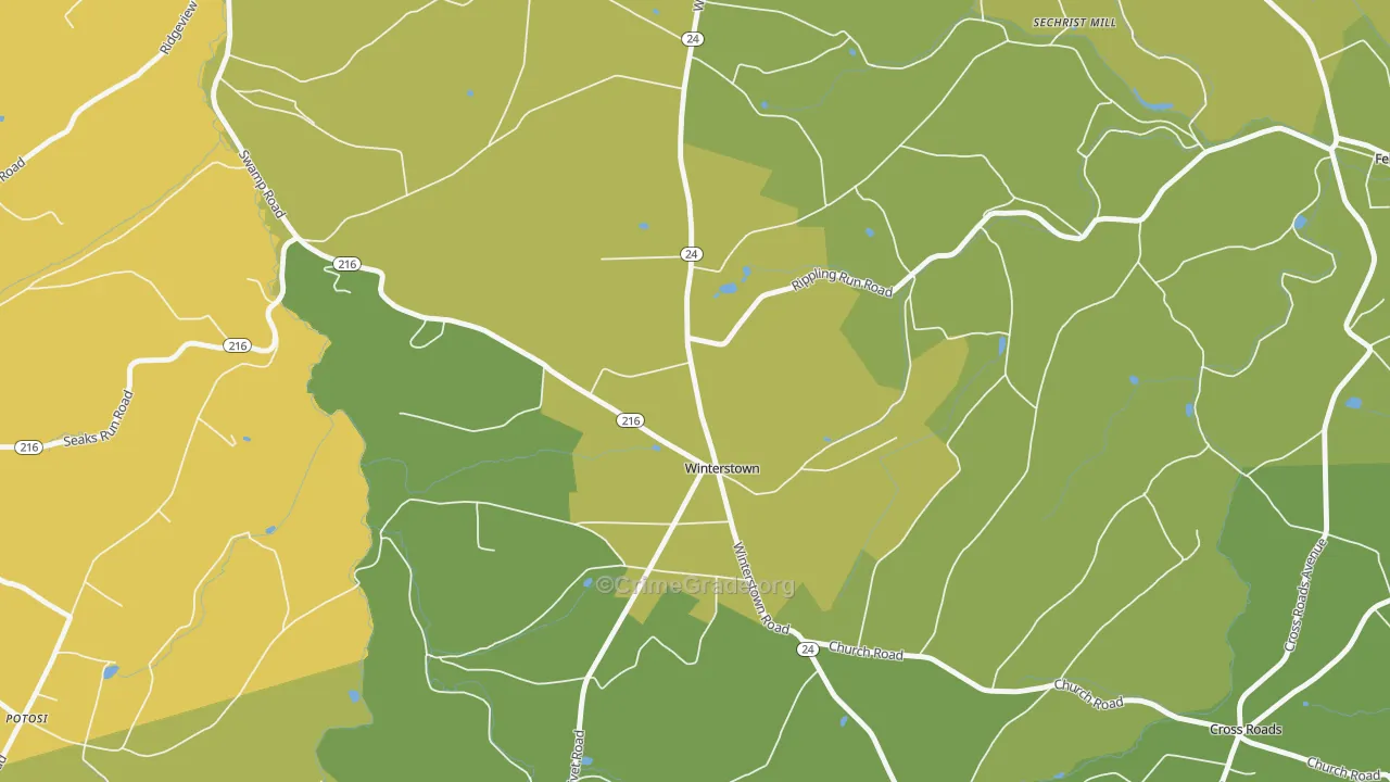 Winterstown, PA Map of Burglary Rates