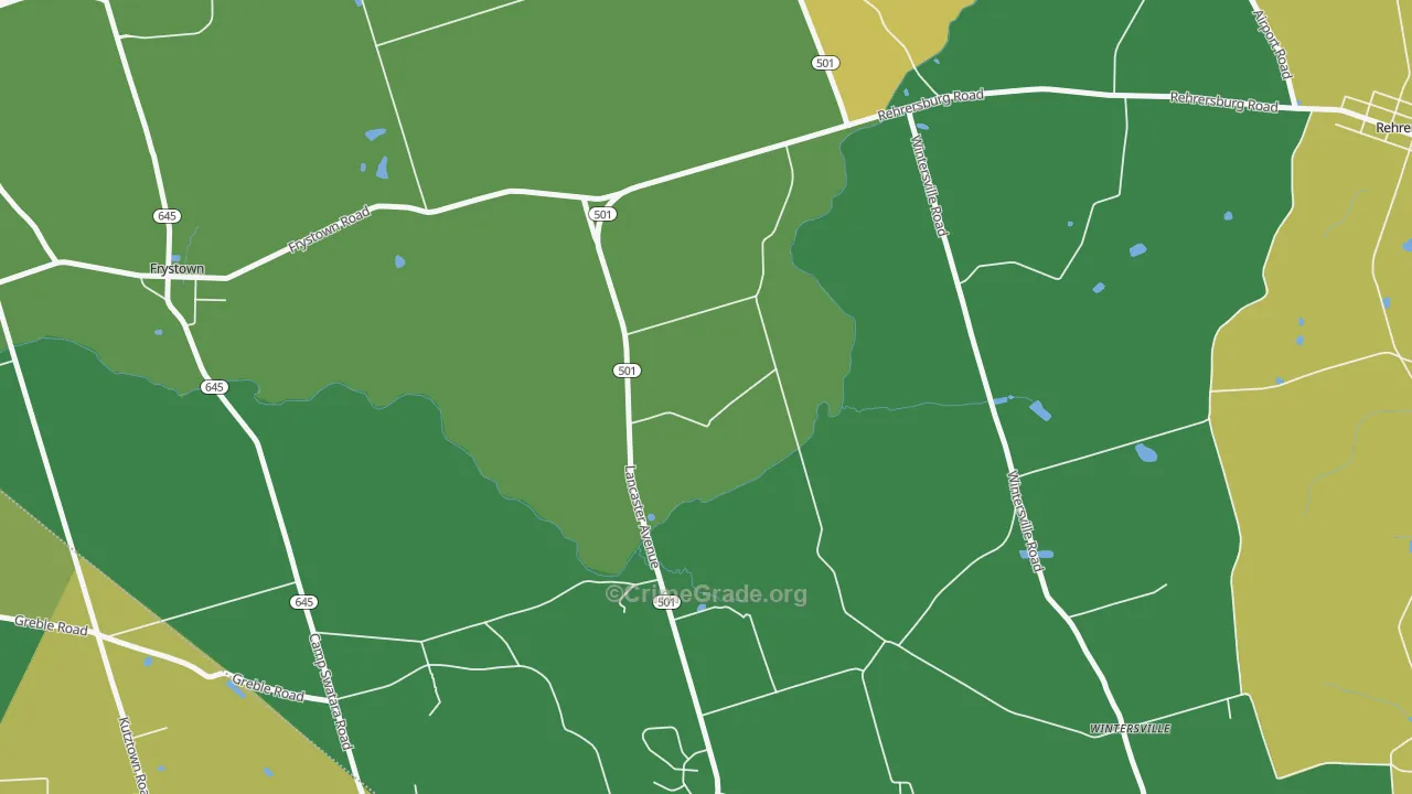 Wintersville, PA Map of Burglary Rates