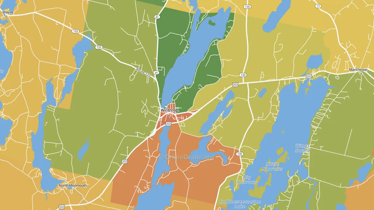 Winthrop, ME Map of Burglary Rates