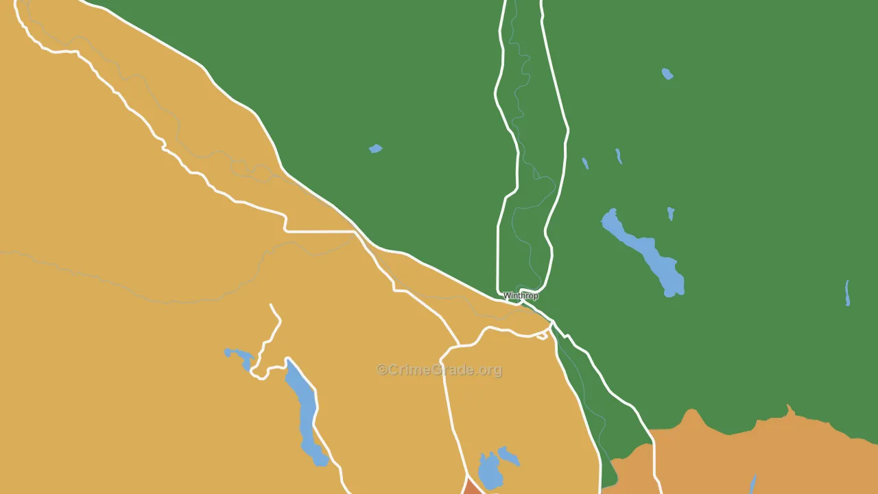 Winthrop, WA Map of Burglary Rates